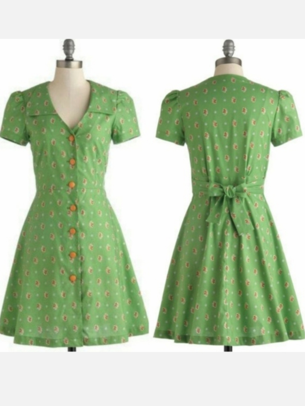 Modcloth Bea & Dot Field Day Green Floral Dress 3X